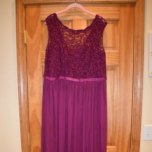 Long Lace Mesh Bridesmaids dress